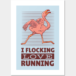 Flamingo Running Posters and Art